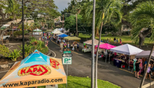 Big Island Guide kokua kailua street fair kona hawaii Vendor tents lining the street