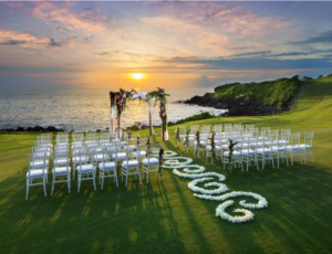 Mauna Kea Beach Hotel Wedding venue at sunset